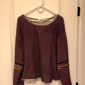 FREE PEOPLE BEADED OVERSIZED SWEATSHIRT